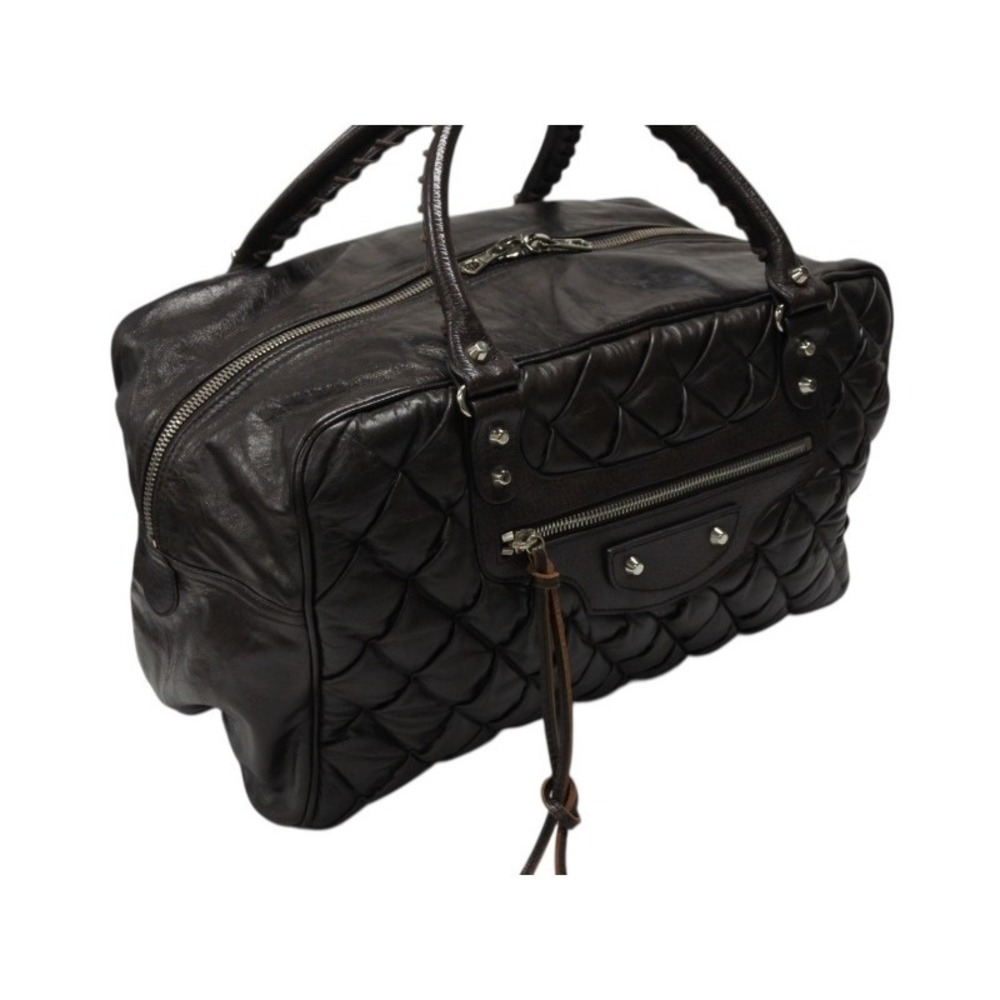 BALENCIAGA Matelasse City Handbag Brown Leather - Picture 4 of 9
